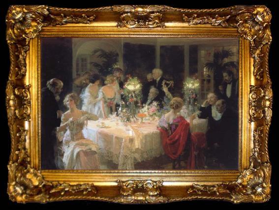 framed  Jules-Alexandre Grun The end of the supper, ta009-2